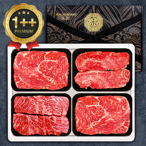 [한우가투뿔특선]1++명품구이특선 4P 3호 600g(등/등/채/특150)